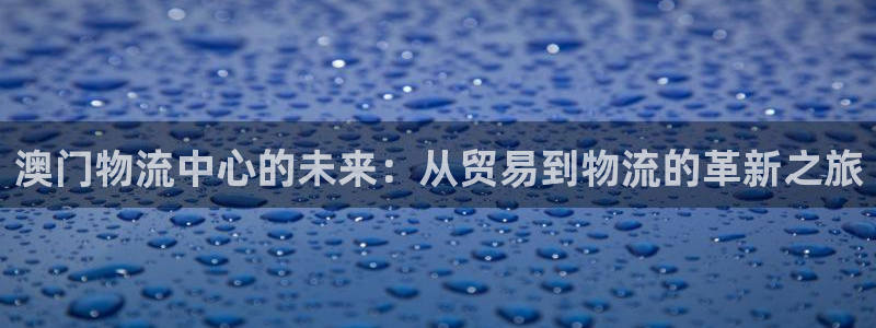 旺财28网站平台：澳门物流中心的未来